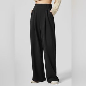 Halara High Waisted Plicated Side Pocket Wide Leg Fleece Casual Cotton Pants XS